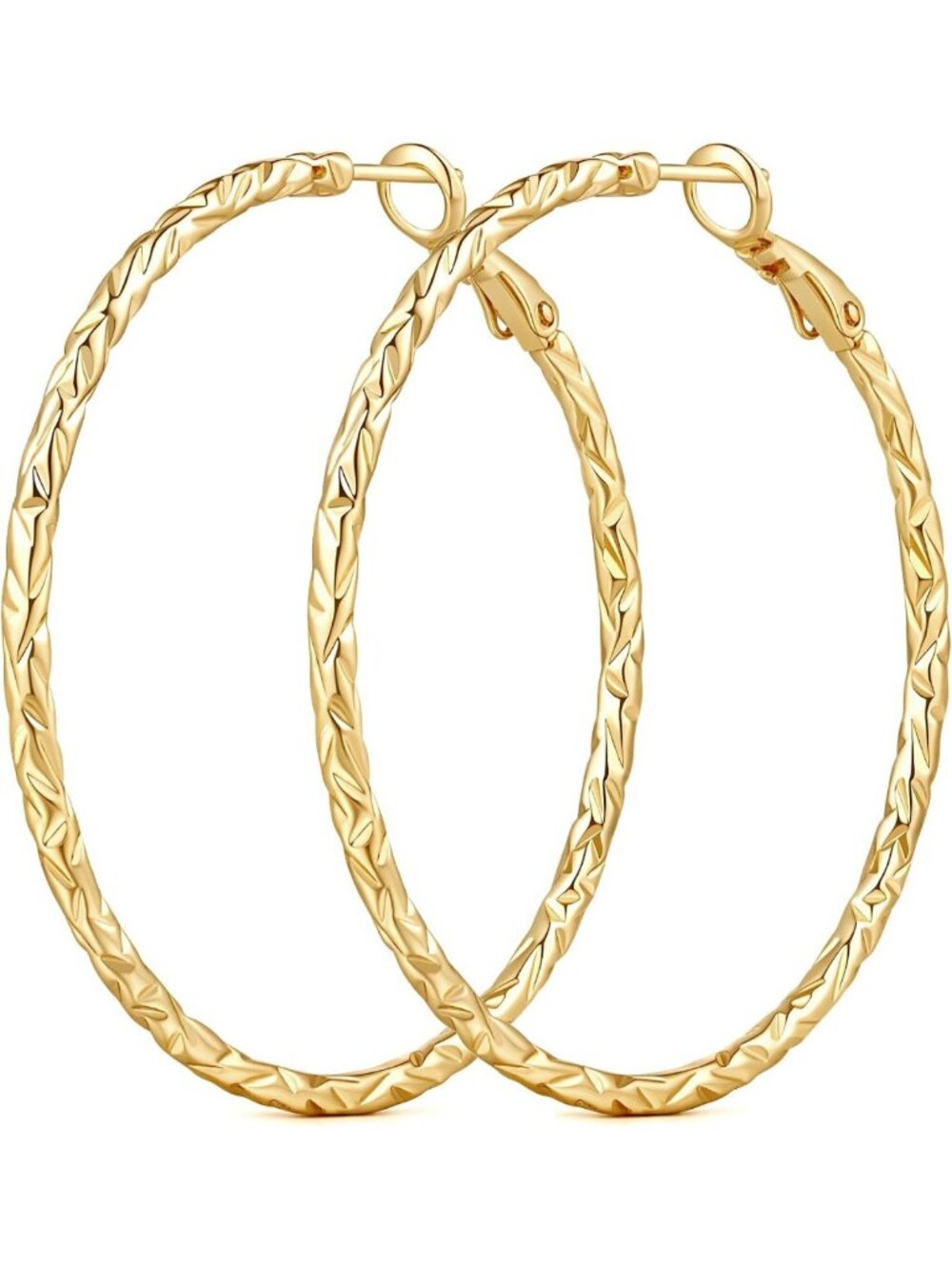 Stylish 14K Gold Hoop Earrings for Women - Elegant, Lightweight, Perfect for Any